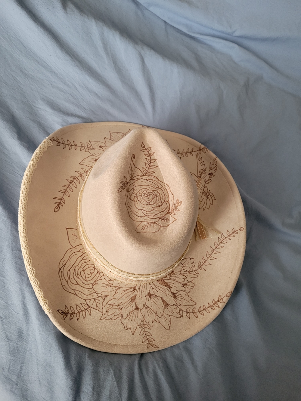 SOLD Hand Burned Cowgirl Hat
